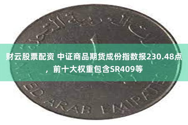 财云股票配资 中证商品期货成份指数报230.48点，前十大权重包含SR409等