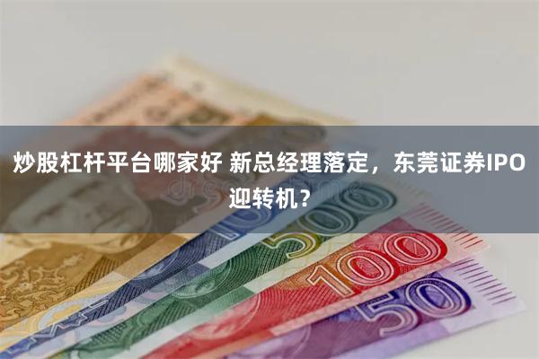 炒股杠杆平台哪家好 新总经理落定，东莞证券IPO迎转机？